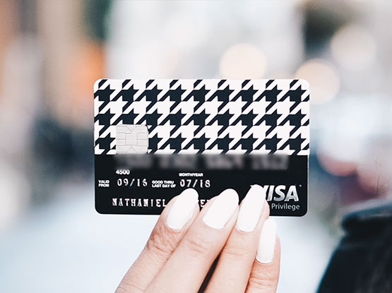 Photo of Business Woman with Credit Card Sticker Kickstarter Commercial